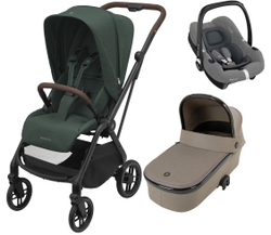 Детская коляска Maxi-Cosi Leona2 Oria 3 в 1 с автокреслом CabrioFix Select grey 1204403110 Twillic Green/1507470300 Luxe Twillic Truffle