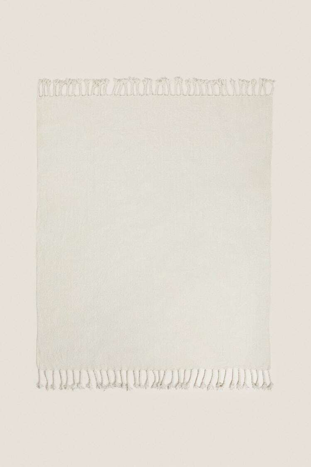 ZARA HOME ТОЛСТОЕ ОДЕЯЛО ИЗ СИНЕЛИ, ЭКРЮ