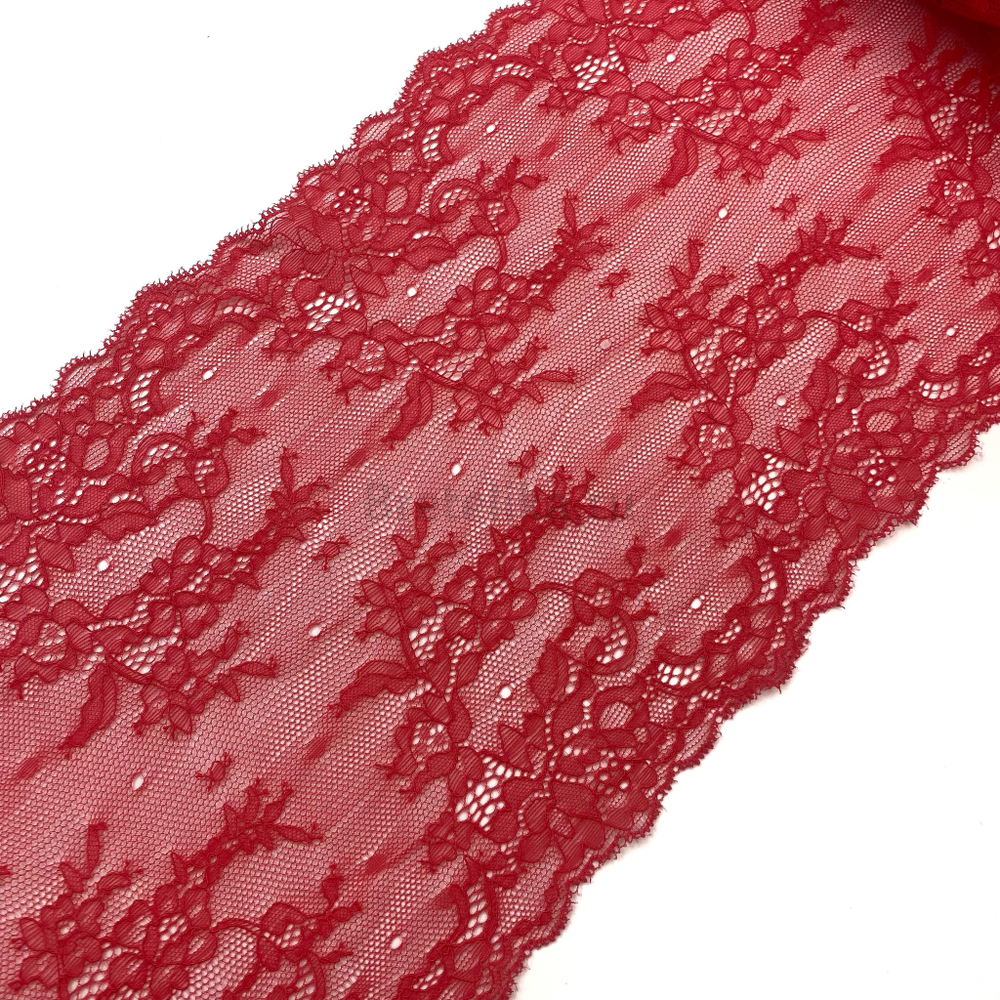 Кружево эластичное коралловое 20 см