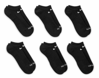 Теннисные носки Nike Everyday Plus Cushioned Training No-Show Socks 6P - black/white