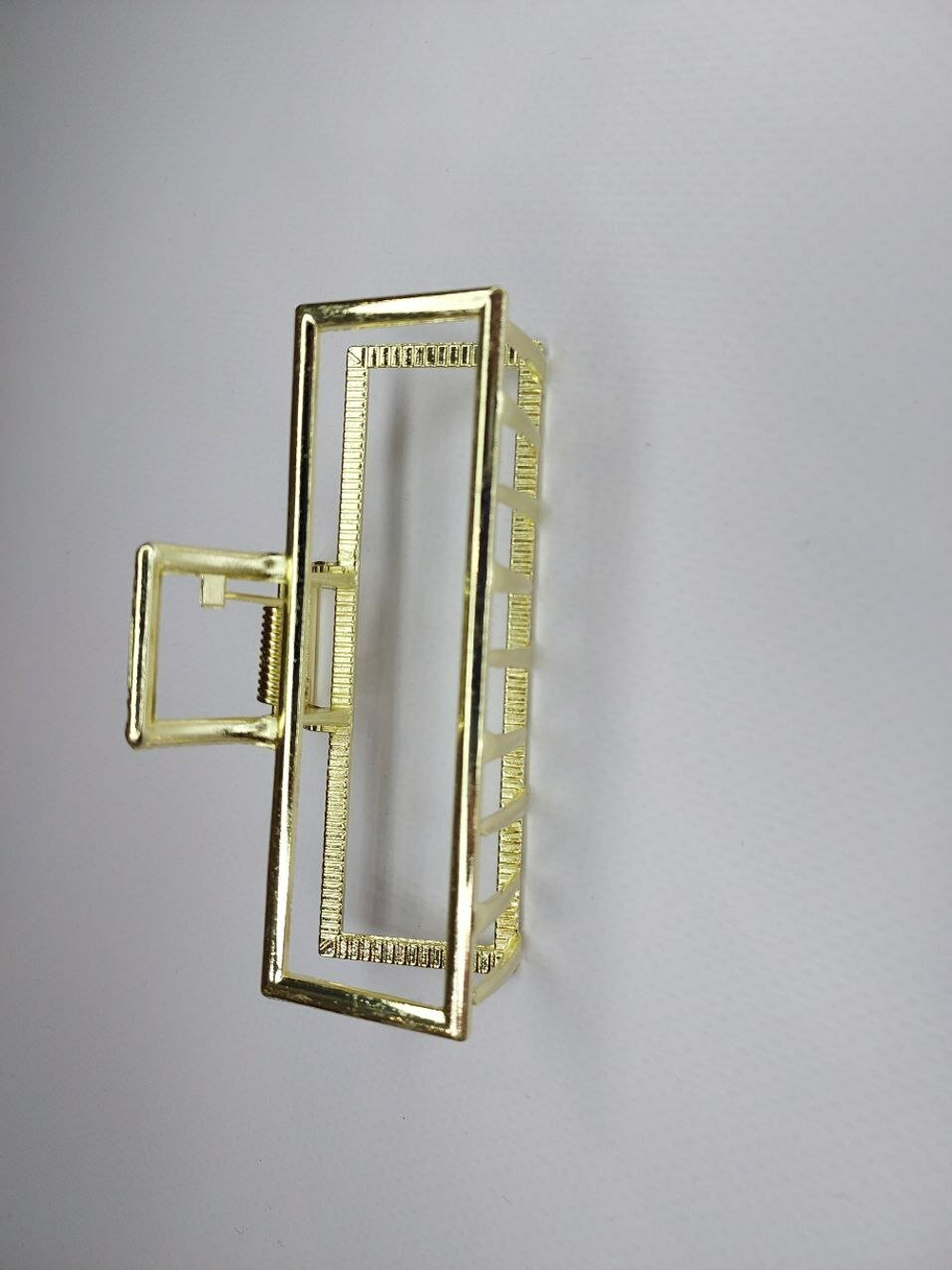 Заколка Краб для волос. Металл. Цвет Золото. Квадратная. Усиленная.Для длиных волос