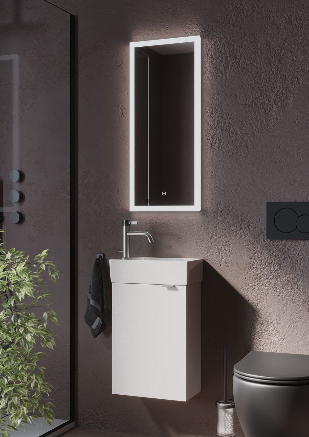 Зеркало Sancos Polo 35 см PL35 с подсветкой