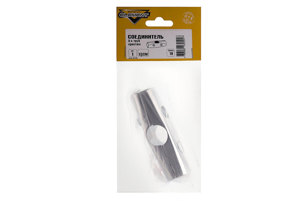 СОЕДИНИТЕЛЬ 3-Х ТРУБ ELEMENT КРЕСТОМ ХРОМ