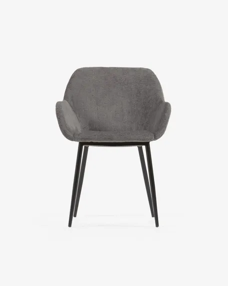 Стул Konna темно-серый меховой шенилл | La Forma | Испания | Купить в Hallberg.ru