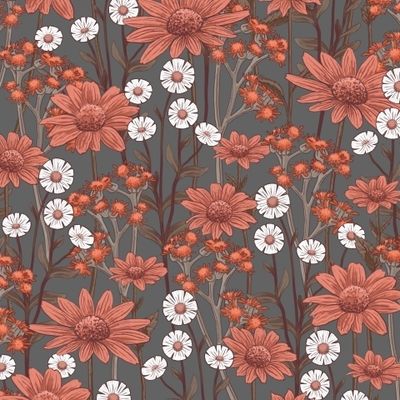 САДОВЫЕ ЦВЕТЫ НА СЕРОМ ФОНЕ