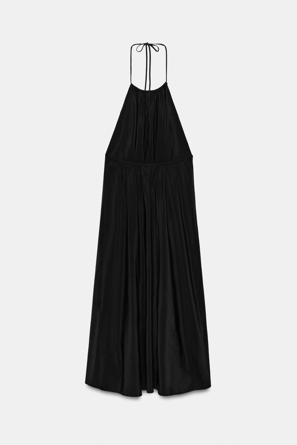 ZARA СВОБОДНОЕ ПЛАТЬЕ С ГОРЛОВИНОЙ ХАЛТЕР, ЧЕРНЫЙ