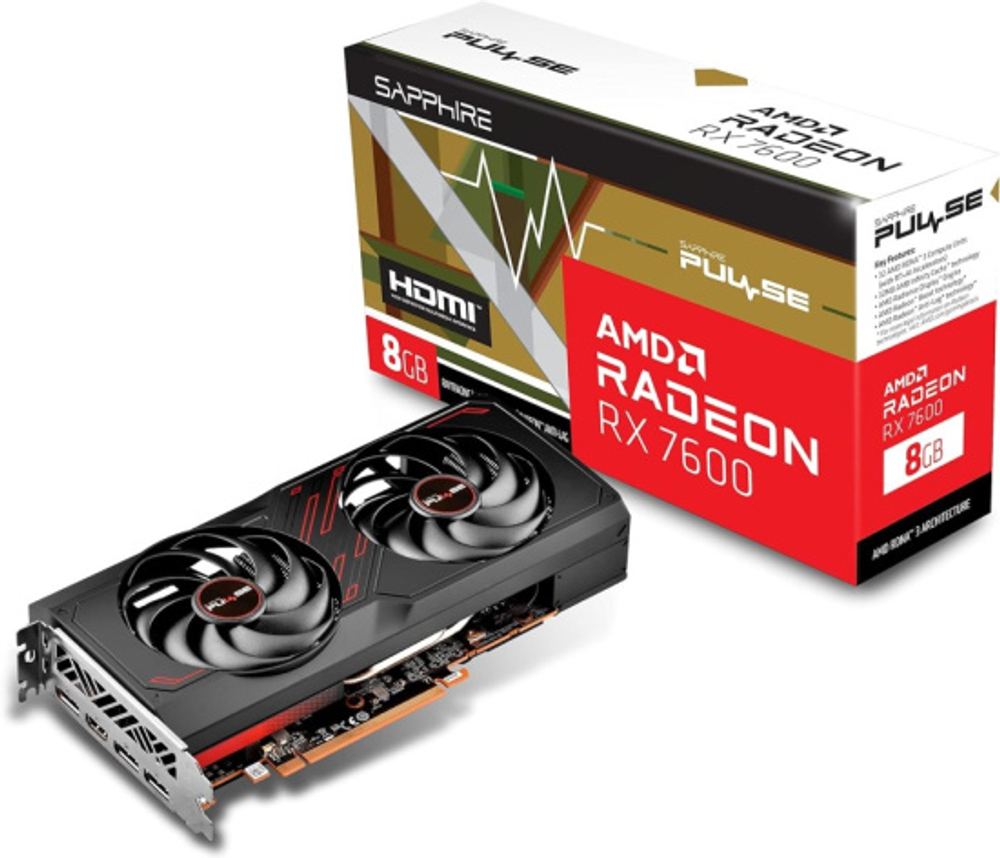 Видеокарта Sapphire Radeon RX 7600 PULSE (11324-01-20G)