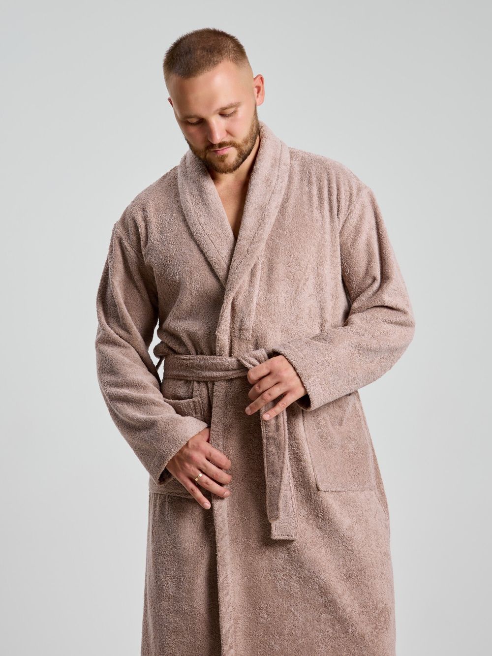 Халат мужской Комфорт-4 Виотекс СЕРО-БЕЖЕВЫЙ