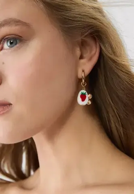 STRADIVARIUS Серьги с подвеской-клубничка, золотой
