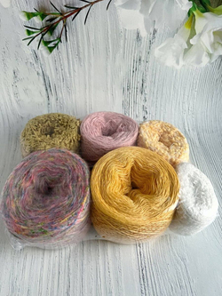 Мимоза набор пряжи и описание на Жилет оверсайз до 54+