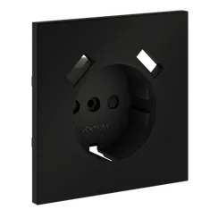 Накладка для розетки с заземлением и защитными шторками, с USB A+A, S70 (черный матовый) vls000908