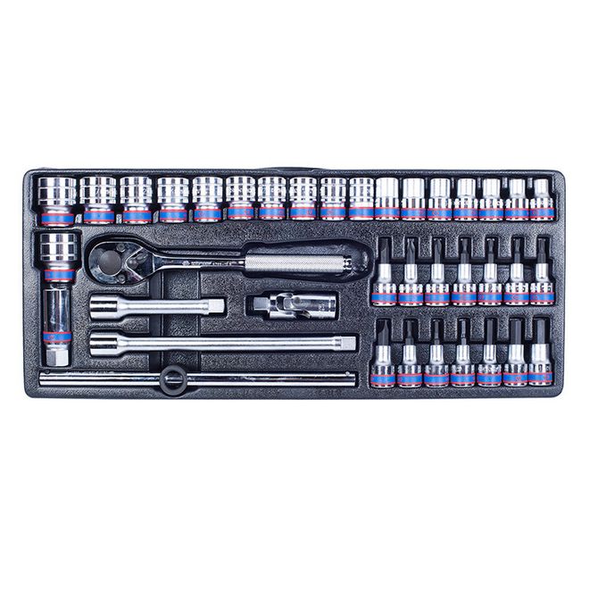 KING TONY (901-069MR01) Набор инструментов универсальный, выдвижной ящик, 69 предметов