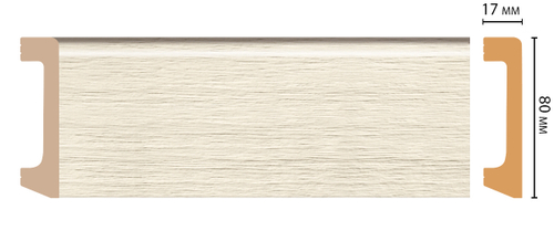 Плинтус напольный Decomaster ECO LINE D235-1070 80х17х2400мм