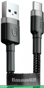 Кабель Baseus Cafule USB for Type-C 1m Black (CATKLF-BG1)