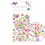 Наклейки-стразы Alingar, акриловые, "Коронная композиция", корона, цветы, сердечко, звезочки, пакет с европодвесом