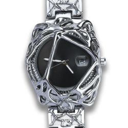 KIOSK Y2K Trendy Fashion Retro Watch Silver Luxury American Fossil Quartz Movement Stainless Steel Strap Watch