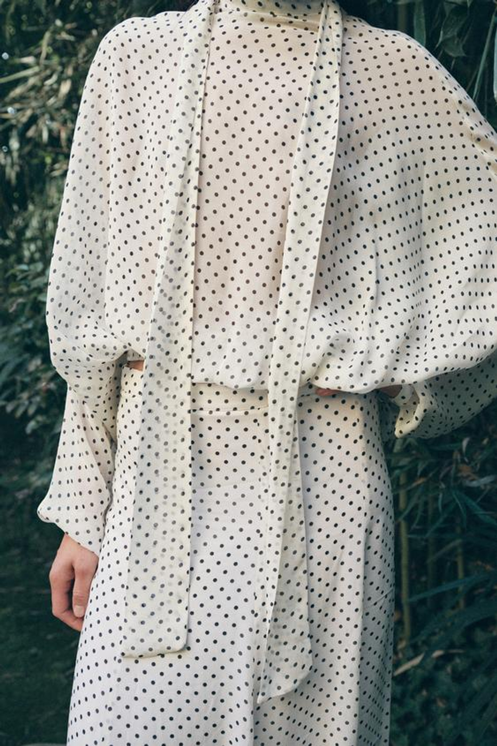 ZARA ЮБКА МИДИ В ГОРОШЕК — ZW COLLECTION, БЕЛЫЙ/ЧЕРНЫЙ