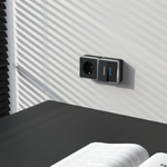 Выключатель двухклавишный с подсветкой Gallant черный с серебром W5020134 W5020134