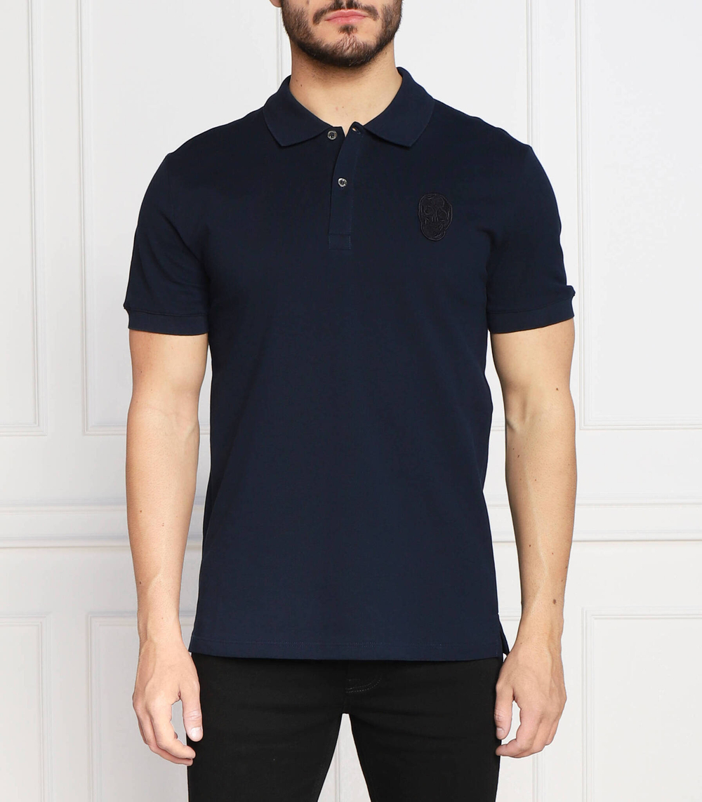 поло skull badge Alexander McQueen - темно-синий(727290 QUX33)