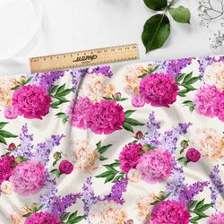 Ткань шифон насыщенные пионы