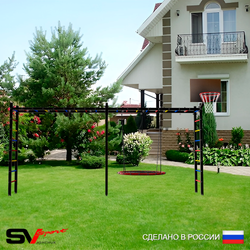 Уличная шведская стенка Sv Sport рукоход х 2 У50200К (Гнездо 80см/Щит баскет)
