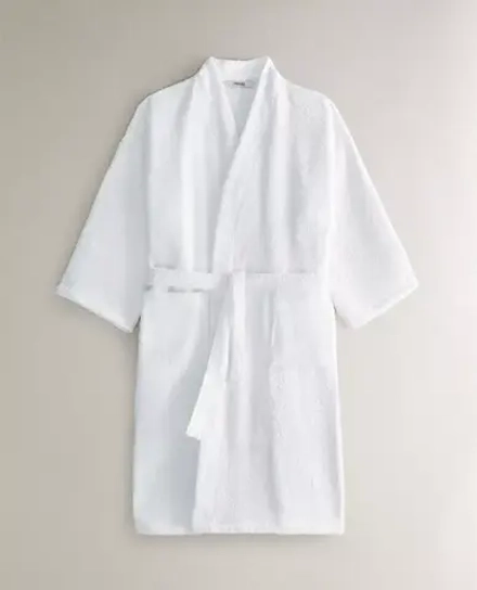 ZARA HOME ХЛОПКОВЫЙ ХАЛАТ, БЕЛЫЙ