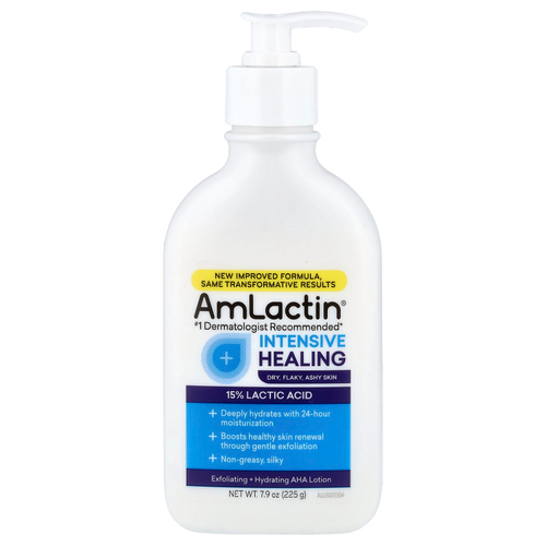 AmLactin, интенсивный заживляющий, отшелушивающий и увлажняющий лосьон с АГК, 225 г (7,9 унции)