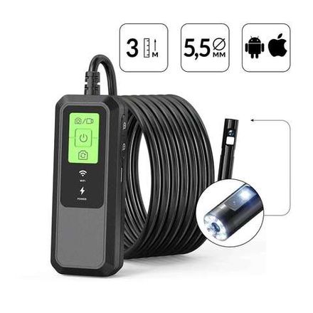 Цена на iCartool (IC-V803-3) Видеоэндоскоп WIFI 2 камеры, 3.5Мп, 2560x1440, 3м, 5.5 мм зонд