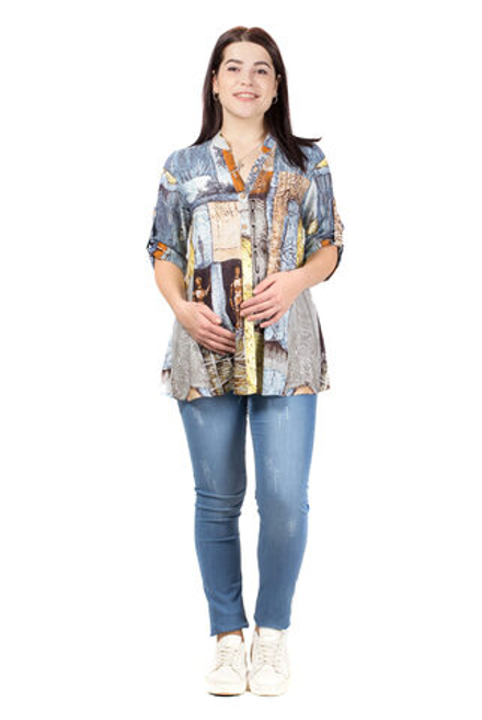 Рубашка удлиненная для беременных и кормящих из хлопка