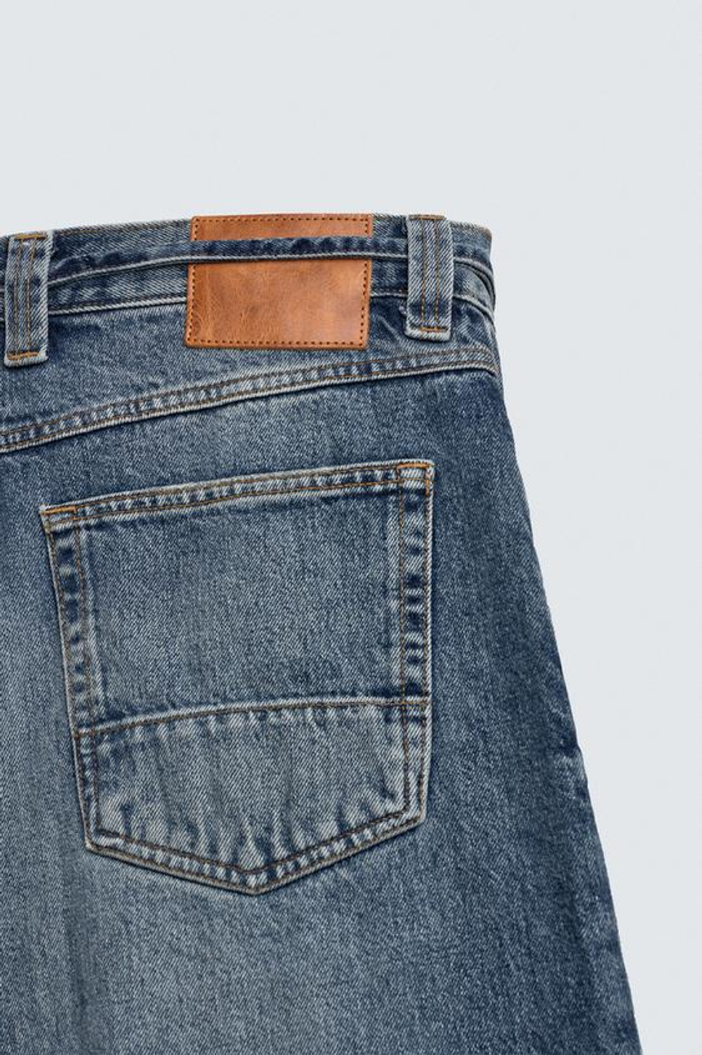 ZARA ДЖИНСОВЫЕ ШОРТЫ BAGGY FIT, СИНИЙ