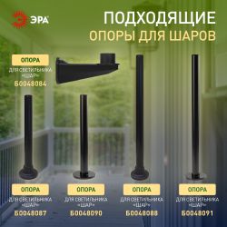 Садово-парковый светильник ЭРА НТУ 02-100-351 шар опаловый призма на опору / кронштейн IP44 Е27 max100Вт d350mm | Садово-парковые светильники