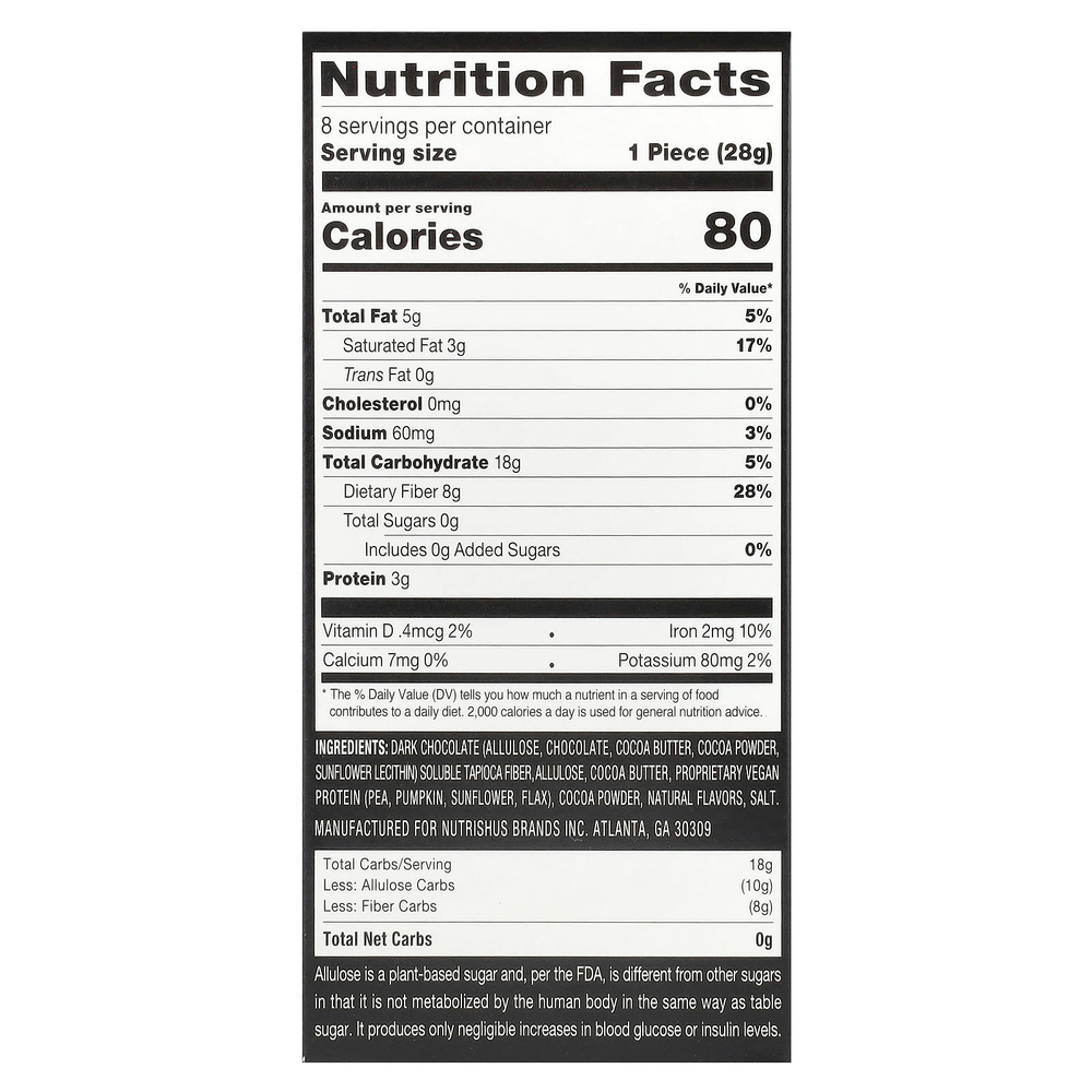 RxSugar, Swealthy Snax ™, батончики, мятный брауни, 8 пакетиков по 28 г (1 унция)