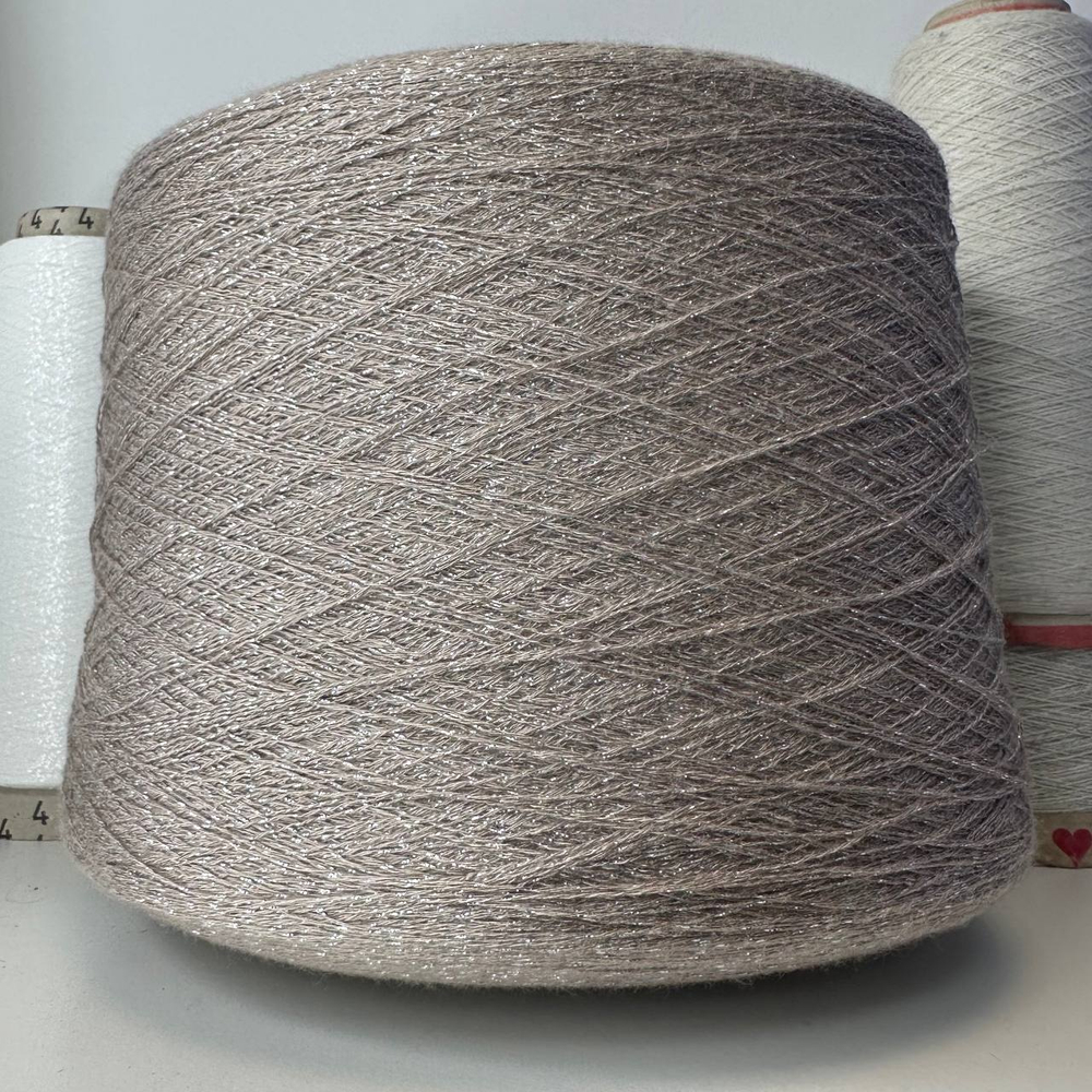 SERENA; Хлопок, люрекс; 1300м/100гр; цвет: светлый тауп в серебре