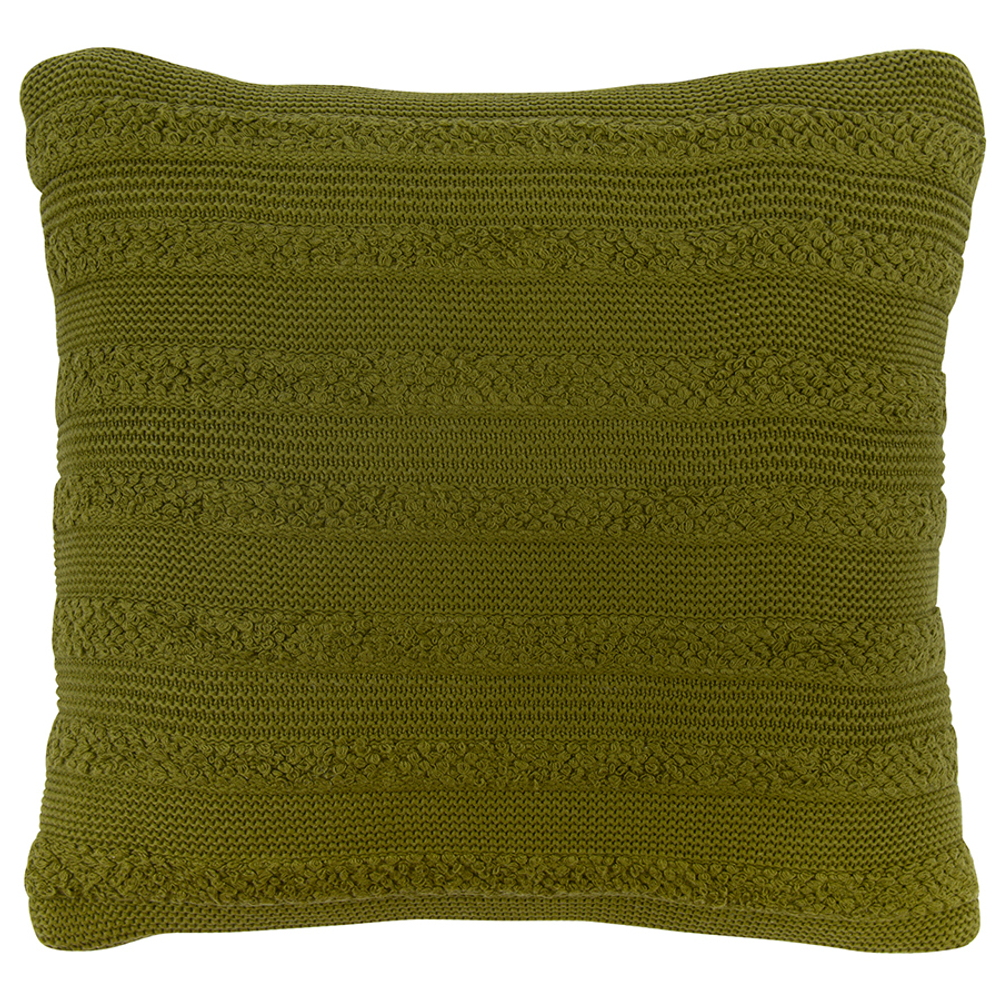 Подушка декоративная 50х50см Tkano Essential с буклированной вязкой оливковая