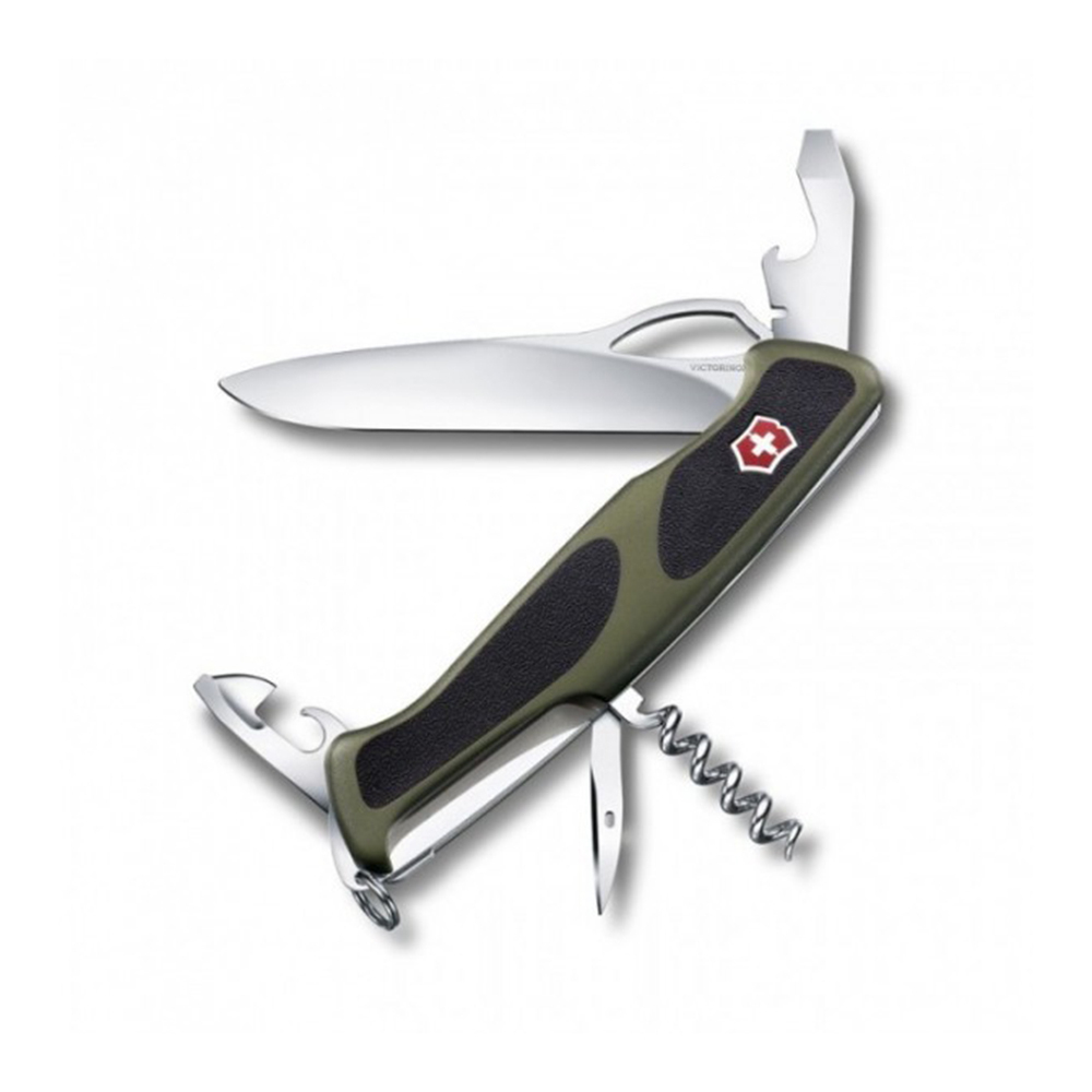 Нож перочинный Victorinox RangerGrip 61 (0.9553.MC4) 130мм 11функций зеленый/черный