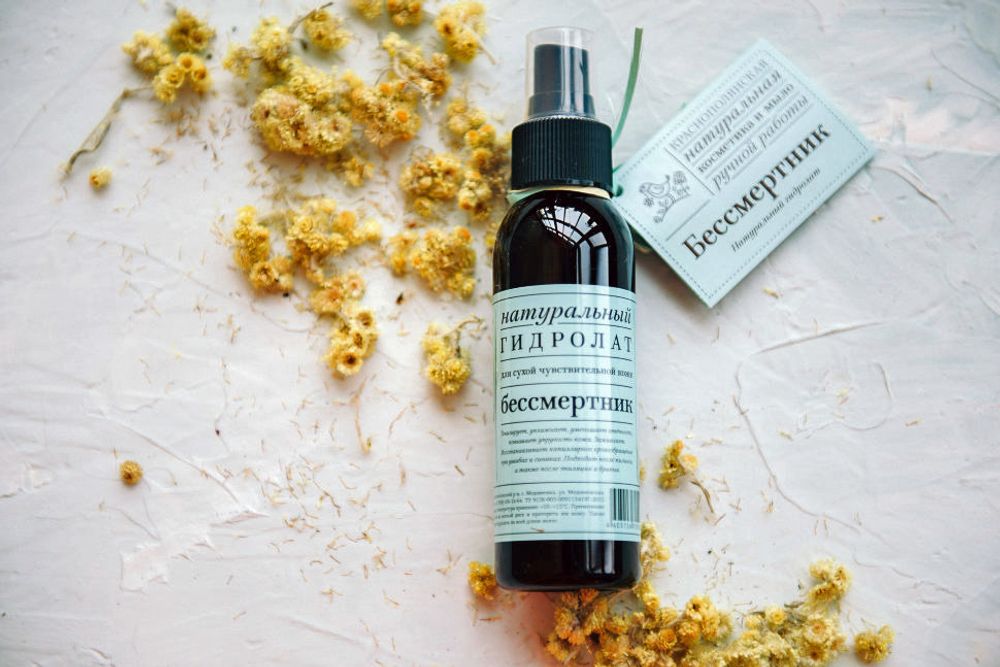 ГИДРОЛАТ "БЕССМЕРТНИК" — ДЛЯ СУХОЙ КОЖИ, 100 мл (Краснополянская косметика)