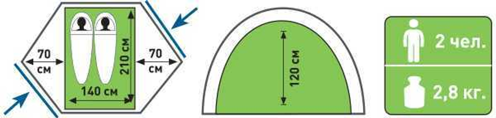 Палатка Atemi Baikal 2 CX*