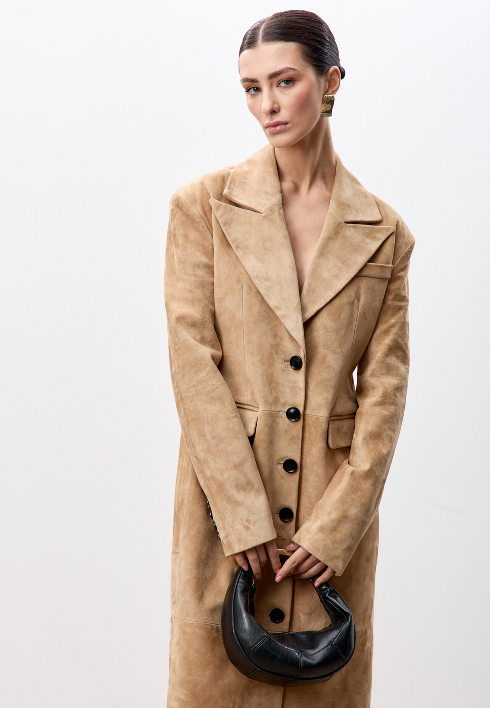 Тренч из натуральной замши