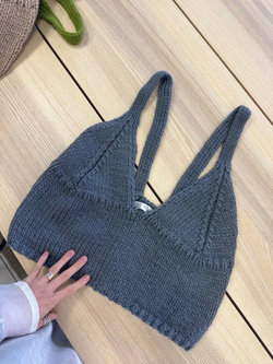 Вязаный топ графитовый by Ma