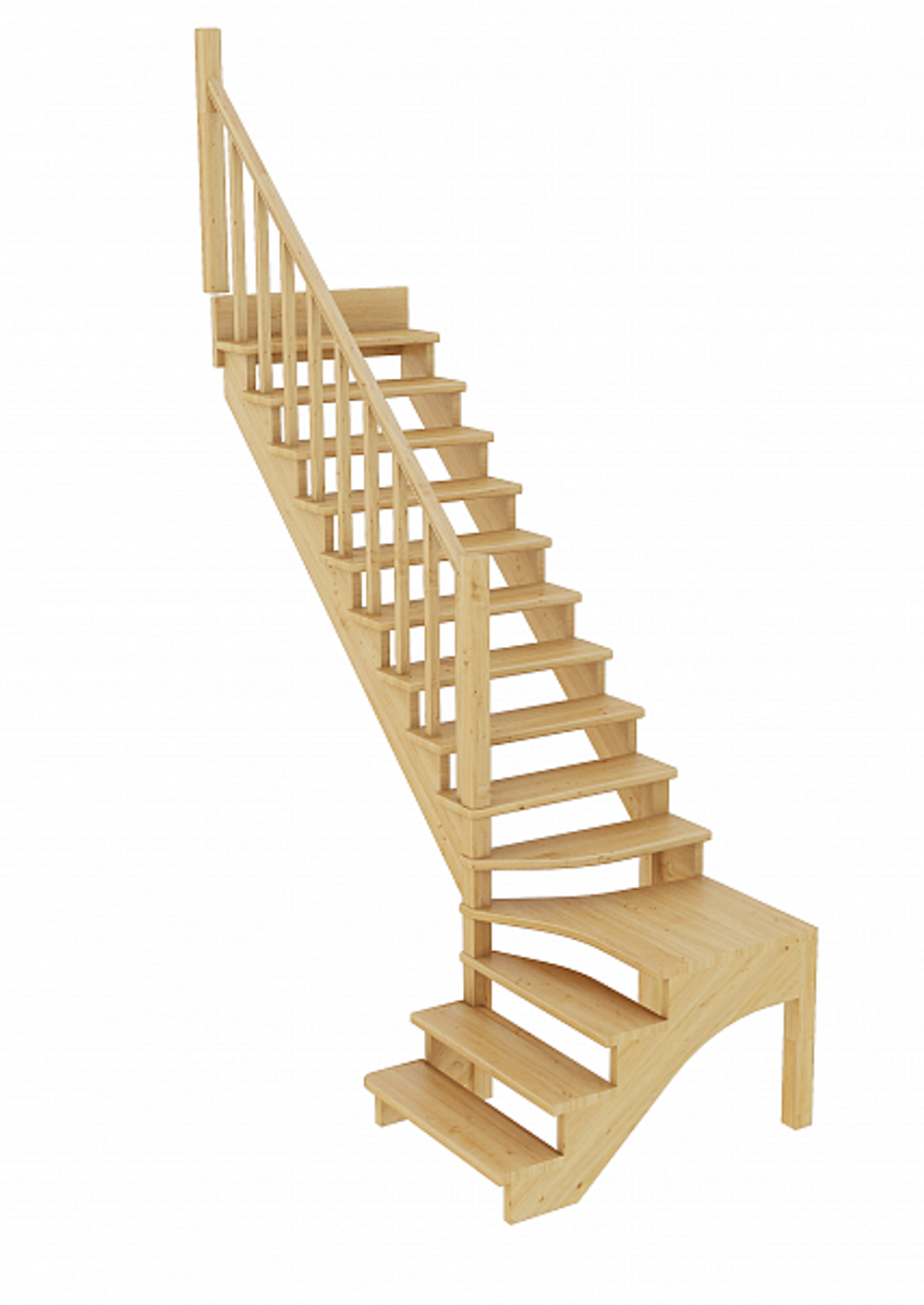 Лестница на второй этаж К-031м/1 Левая под покраску