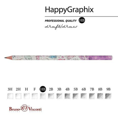 Карандаш ч/г НВ "HappyGraphix. Коты" (Bruno Visconti)