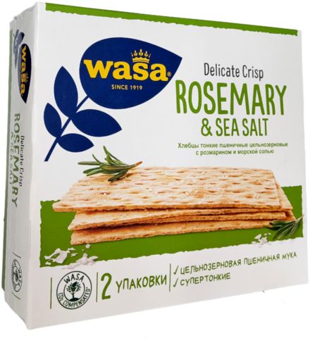 Хлебцы WASA Delicate Crisp Rosemary/Розмарин и морская соль, 190г