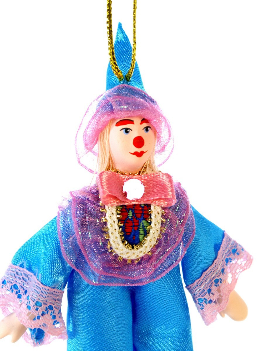 Кукла-подвеска сувенирная Клоун в панамке.