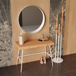 Вешалка напольная Bergenson Bjorn Solheim, 171 см, белый мрамор/натуральное дерево