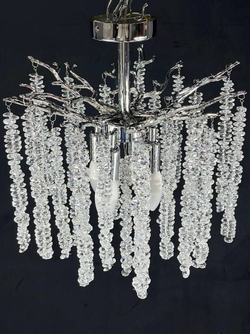 Люстра потолочная на штанге Lanbos, 3 лампы Е14, 180 Вт, до 12 кв м, хром