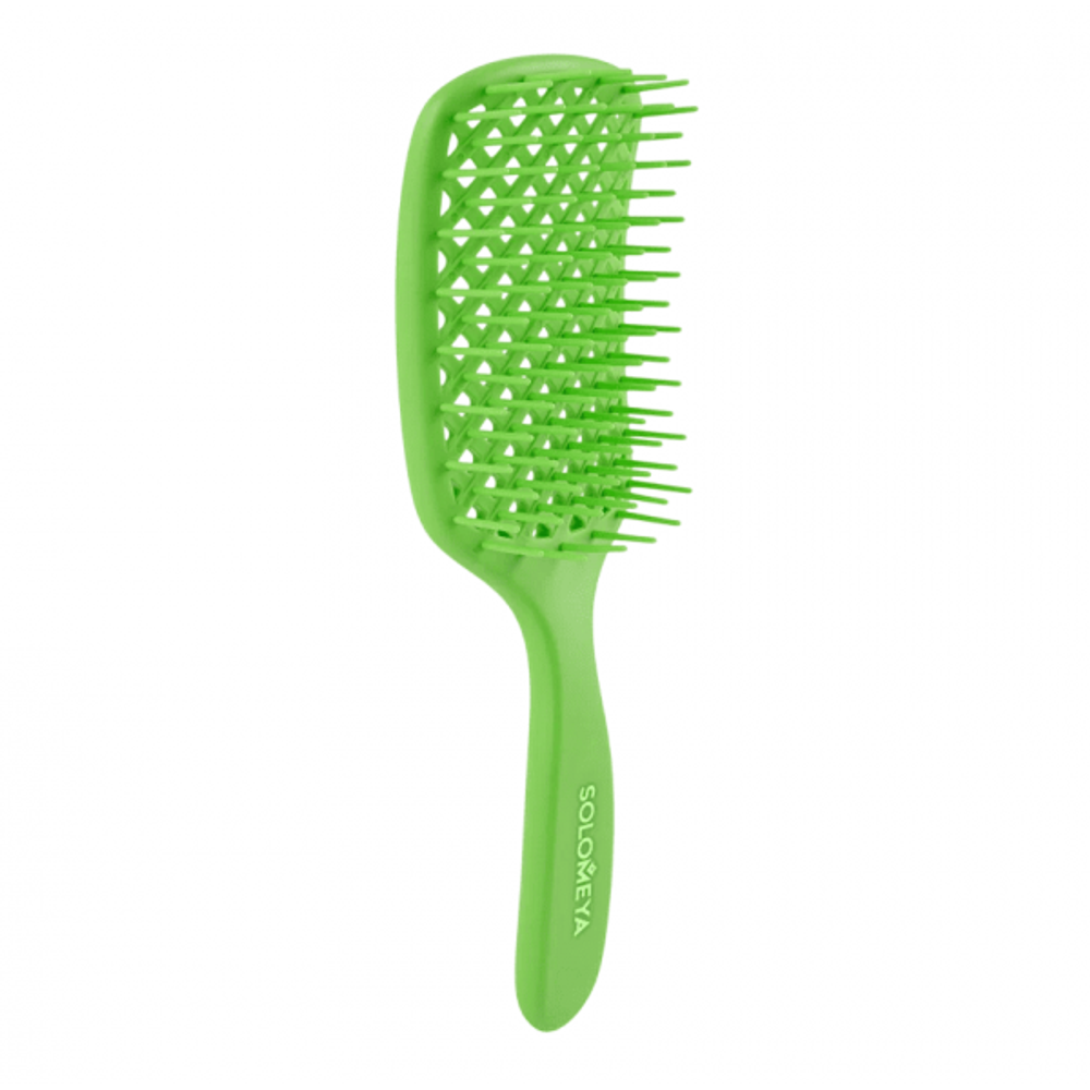 Расческа вентилируемая с ароматом зеленого яблока SOLOMEYA Aroma-Vented Hair Brush Green Apple