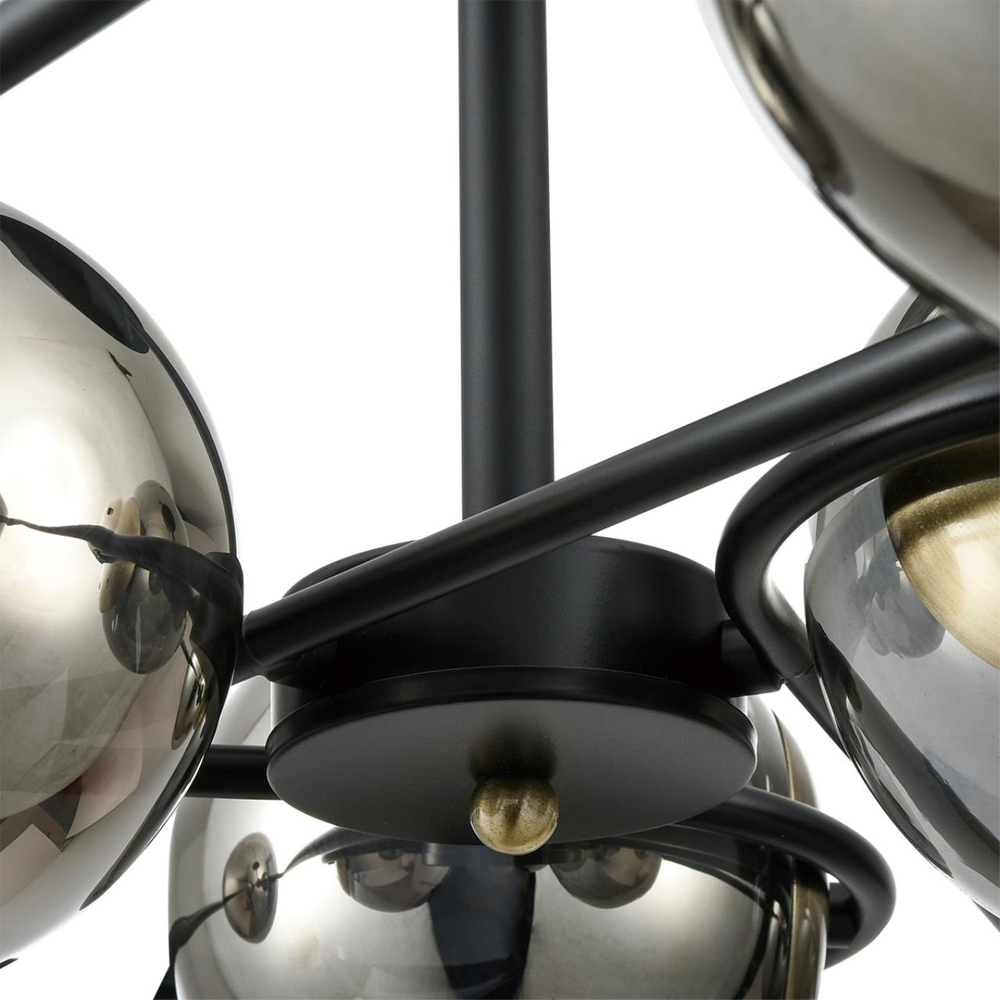 8060/6C COMFI LN24 000 черный/дымчатый металл/стекло Люстра потолочная E27 6*60W 220V CAMILIE