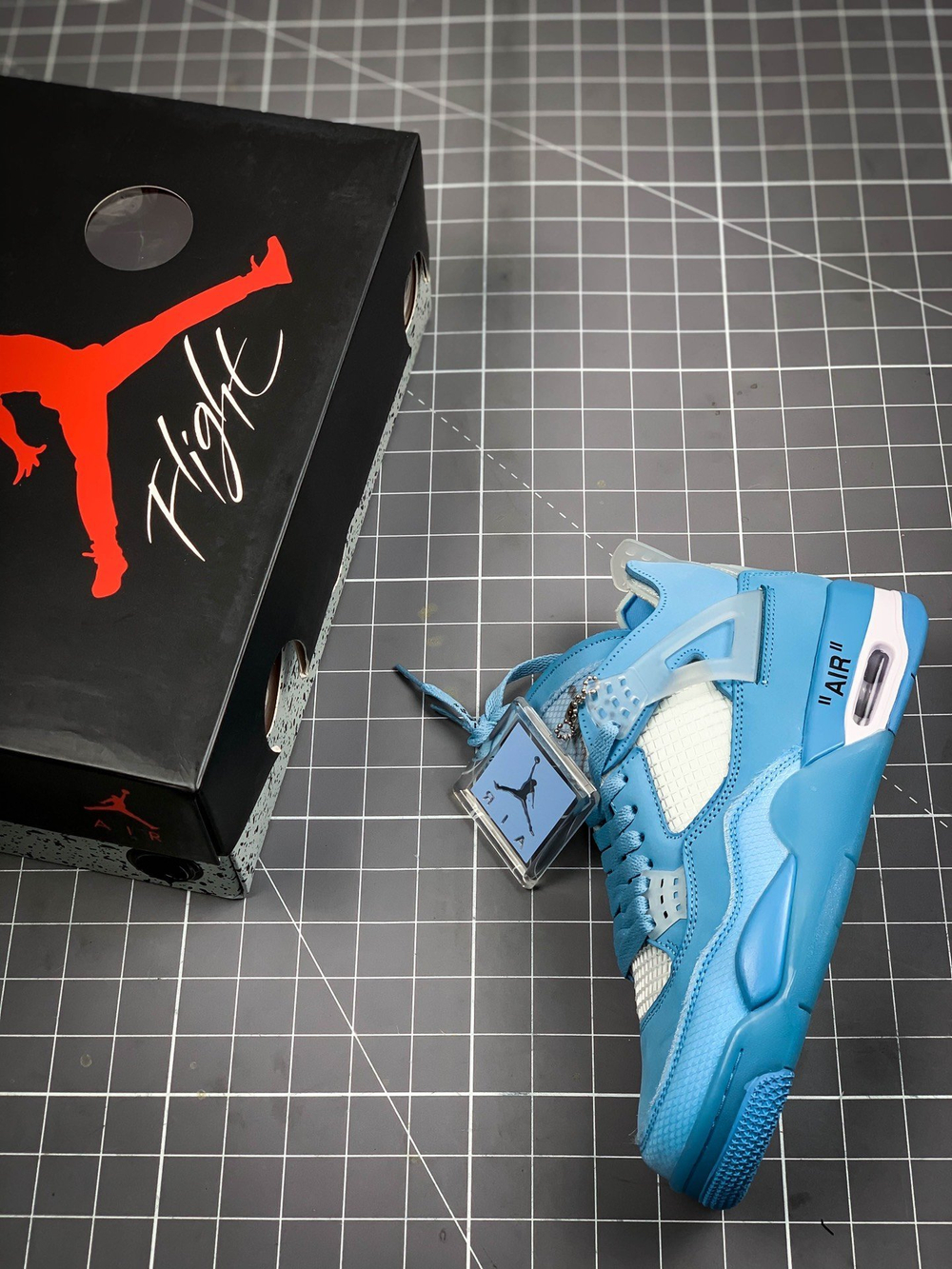 AIR JORDAN 4 RERO X OW BLUE/BLUE/WHITE