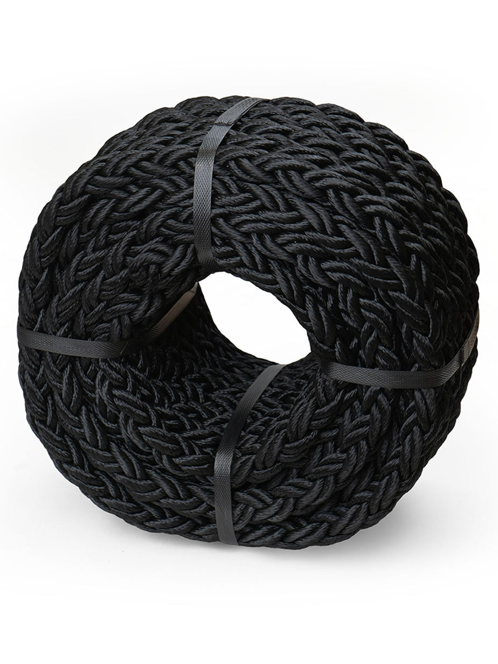 Канат плетеный швартовый SailMaster 8-и прядный Dock Line К8, 32,0 мм, черный, 9500 кгс, 25 м, бухта