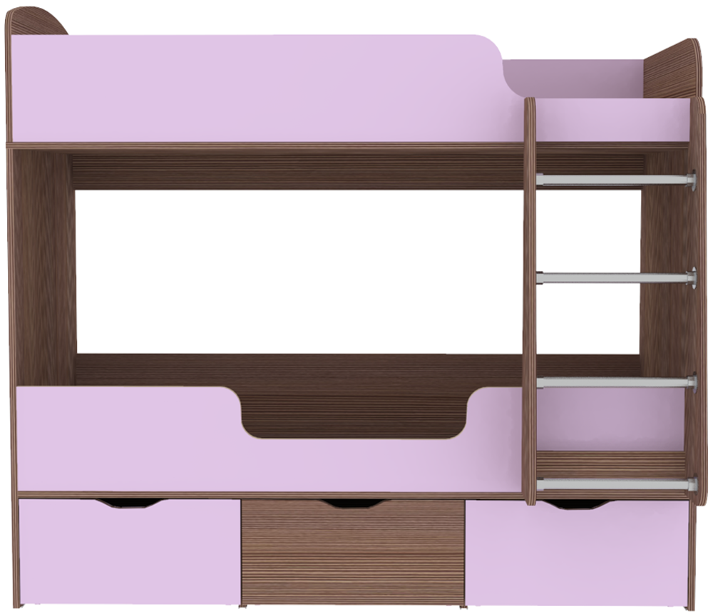 Кровать двухъярусная КарИВи Малыш Двойняшка Бодего Темный Ирис